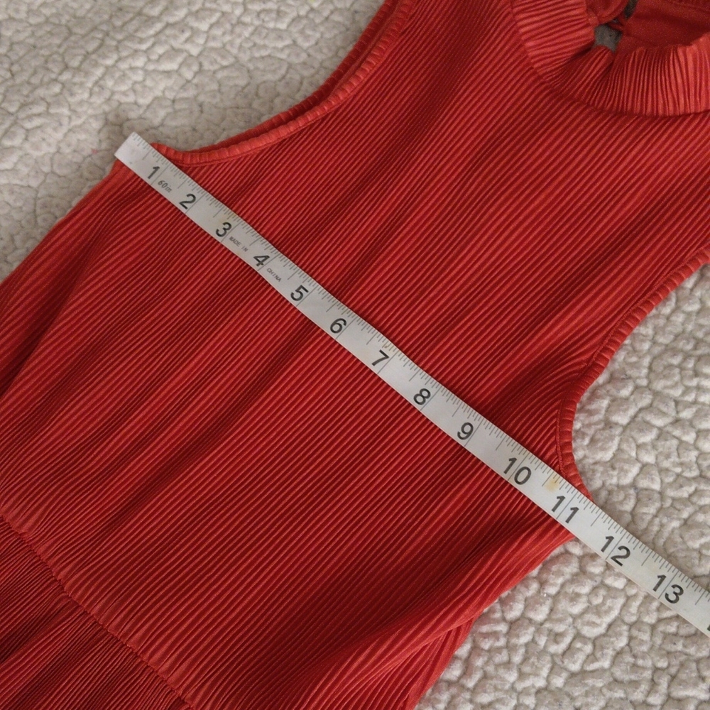 NWOT Sunday In Brooklyn XXS Ridged Orange Sleeveless Dress - Picture 12 of 17